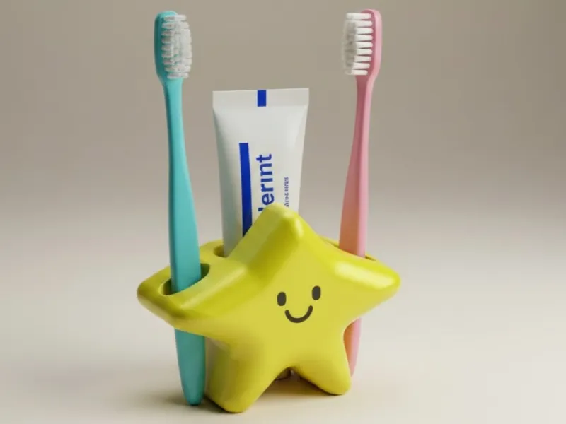 Porta-escovas de dentes Happy Star – Organizador e item deco