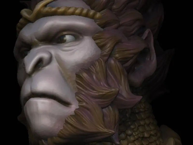 Monkey King with gold armor Bust models