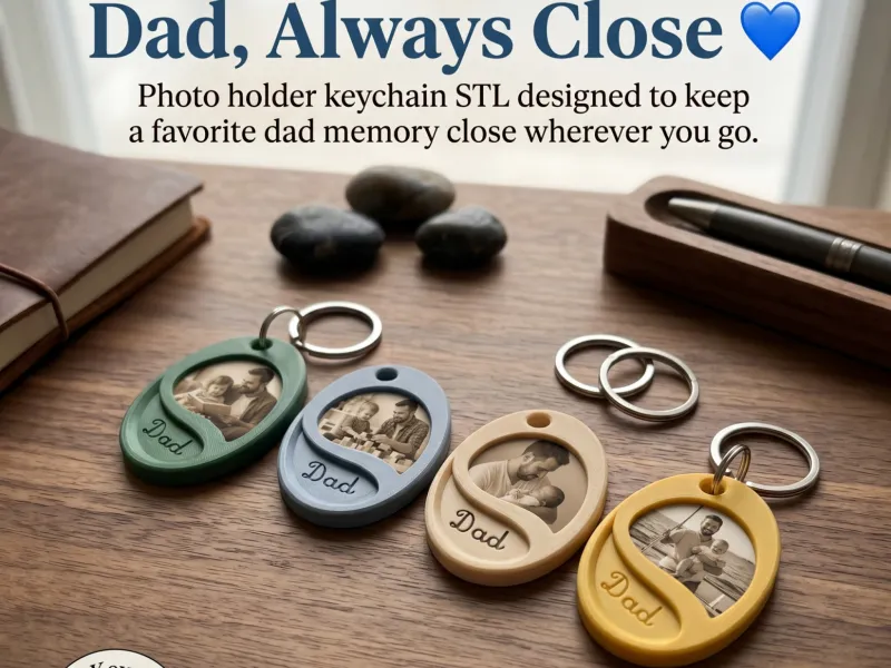 Dad Photo Keychain, Father's day, Picture Holder Keychain
