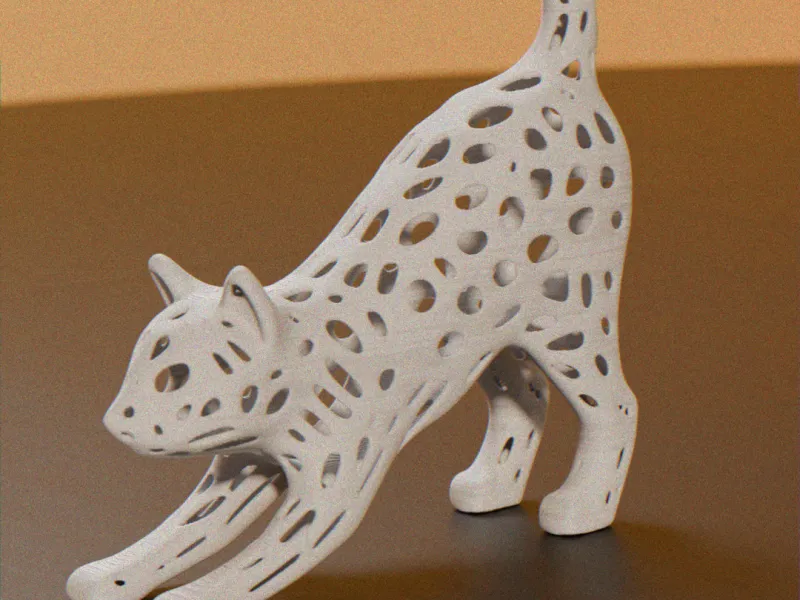 Die Streckpose | Voronoi Minimalistische Katze