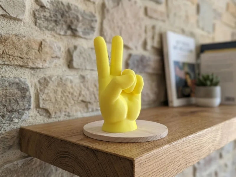 ¡Paz y Fuera! Mano 3D Estilizada