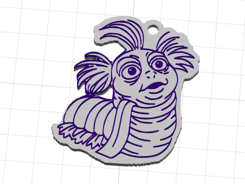 Labyrinth Worm keychain