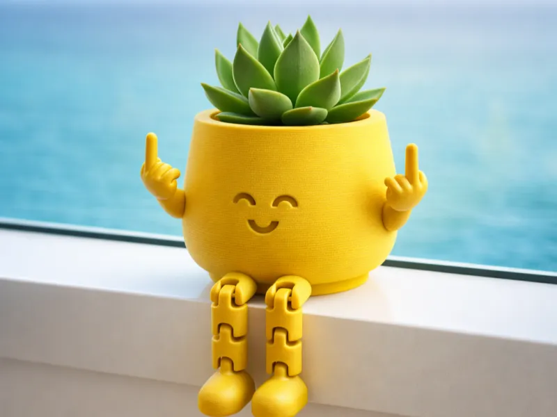 Flexi-Mittelfinger-Pflanztopf | Beweglicher Smiley-Blumentopf