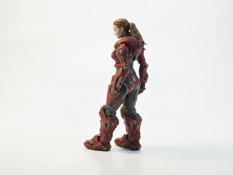 Figurine Femme en Armure Mécanique Sci-Fi Imprimable en 3D