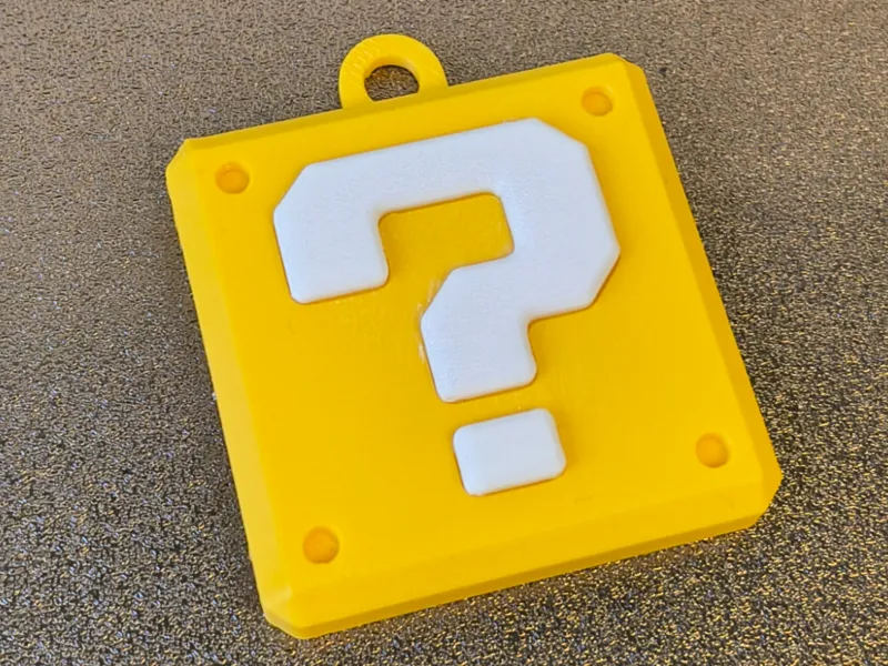 Super Mario Question Block Keychain - Multipart, no CFS.