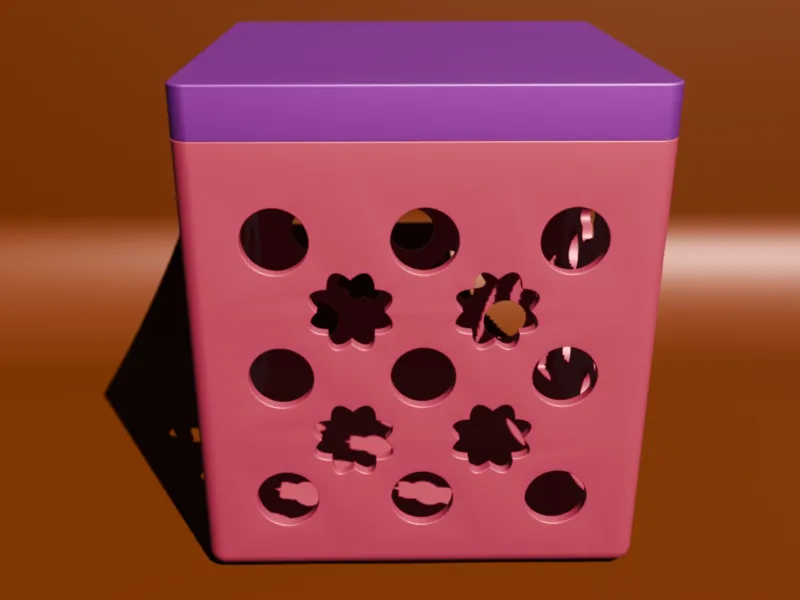 Dual-Color Mesh Storage Box with Lid V3D ID-23