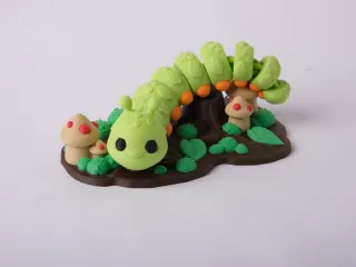 Forest Caterpillar Flexi Toy - Whimsical Desk Buddy