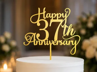 37th Anniversary Cake Topper