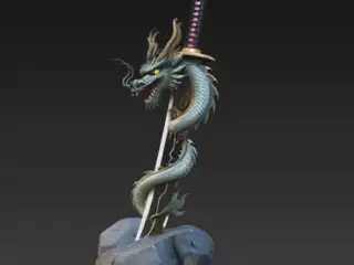 Dragon na espada