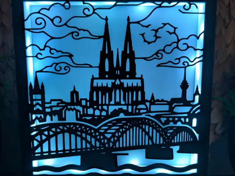 Cologne Skyline Kölner Dom - Modular Light Box Insert