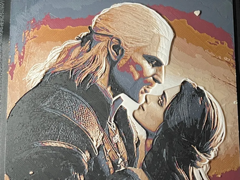 Geralt and Yennefer (The Witcher) - Hueforge Print