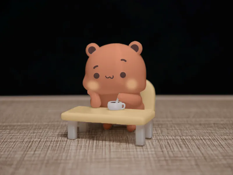 情侣熊系列-托腮发呆布布（Couple Bear-hold cheek daze_bubu）