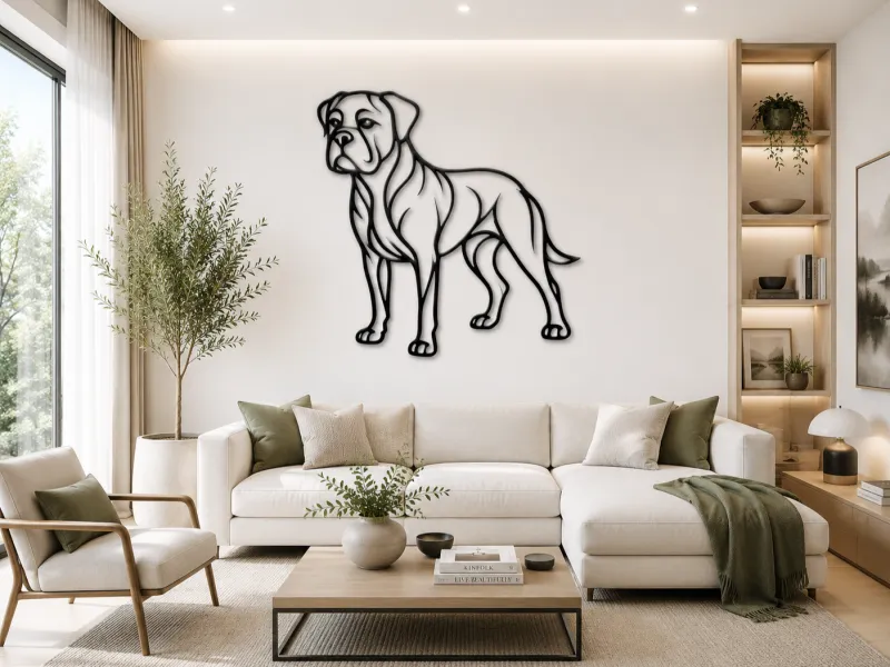Boxer Dog Line Art 2D Wall Art