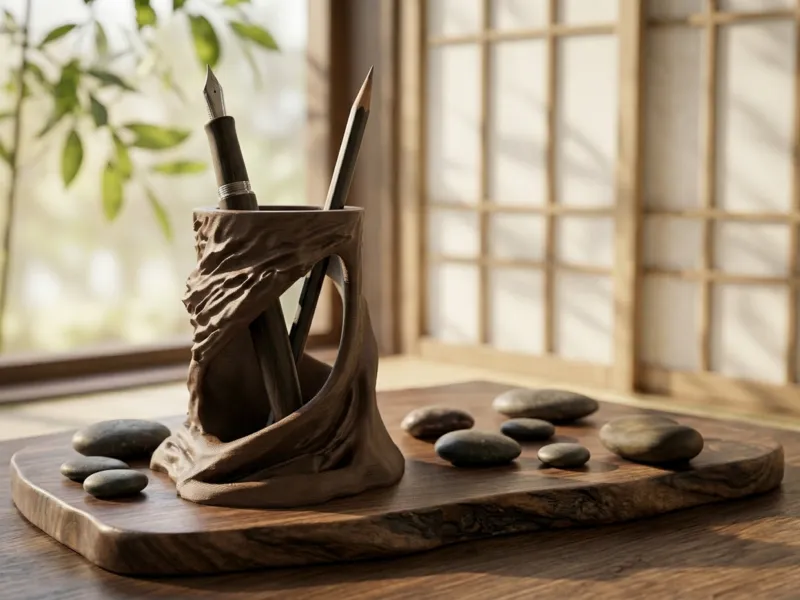 Zen Tree Trunk Pencil Holder