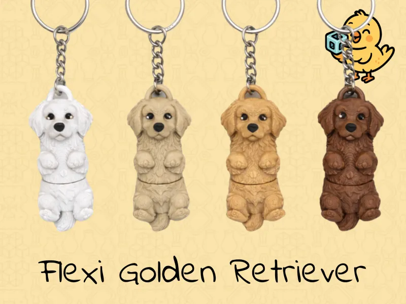 Portachiavi Golden Retriever – Cagnolino articolato flessibile e carino