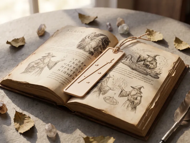 Wizarding Bookmark - Wand and Stars