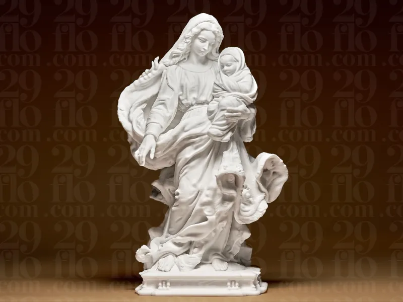Highly Detailed Ornate Virgin Mary and Child