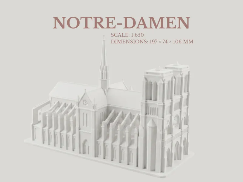 Notre-Dame de Paris - 1:650 Scale 3D Model