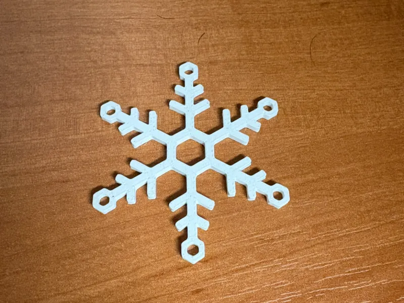 Ornement flocon de neige hexagonal – Prêt pour guirlande, sans supports