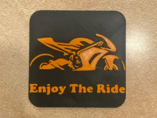 Enjoy the ride motorcycle beverage coaster