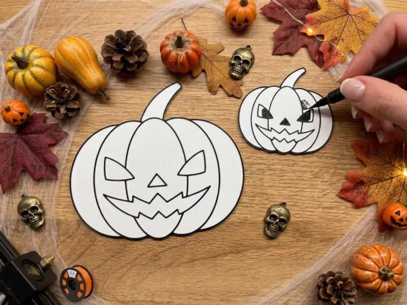 Coloring page - Spooky Halloween pumpkin