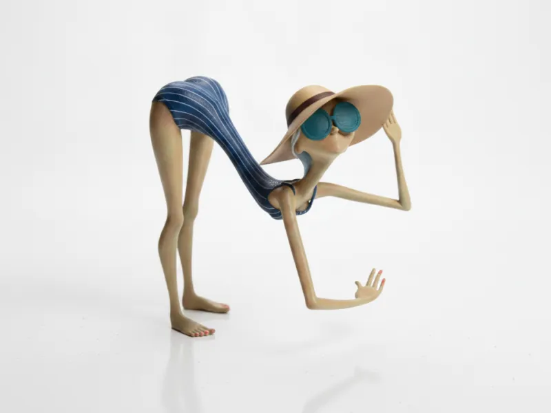 Elegante Scultura Artistica di Figura Femminile Stampabile in 3D