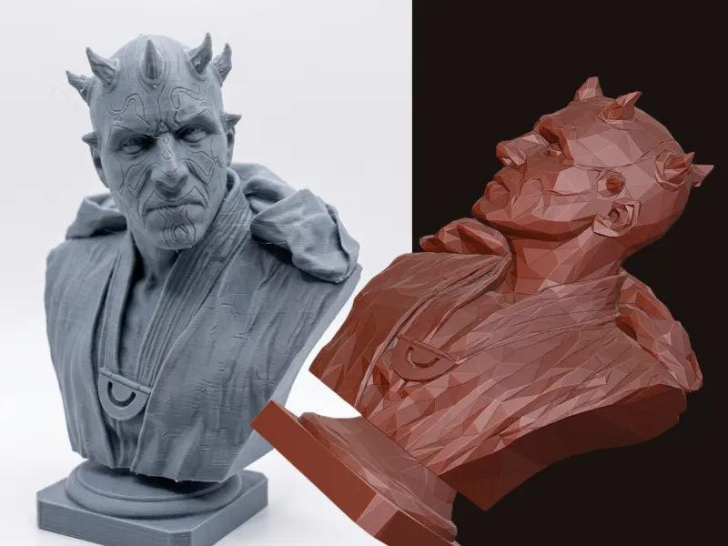 Maul and Low Poly Maul the Darth Pawn