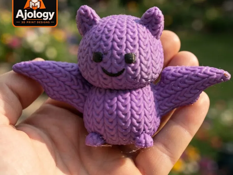 Knitted Cute Bat – STL & 3MF Files for 3D Printing