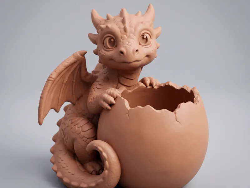 Cute Baby Dragon Egg Planter & Desk Organizer