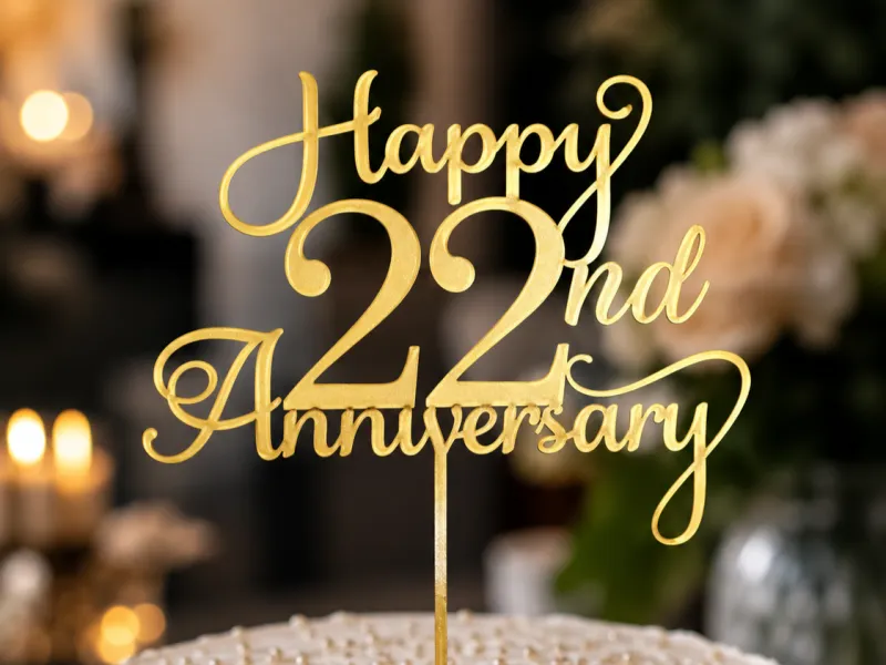 22nd Anniversary Cake Topper