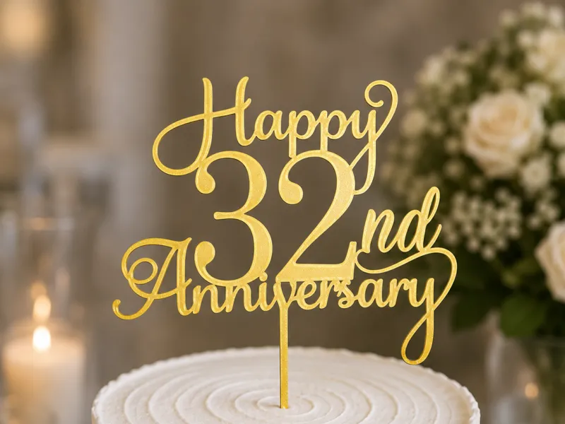 32nd Anniversary Cake Topper