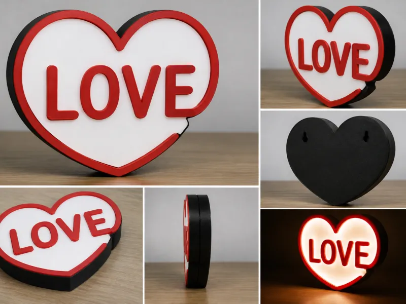 Cartel Luminoso LOVE Diseño 3D para impresión y decoracion