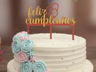 pieza decorativa feliz cumpleaños para pasteles