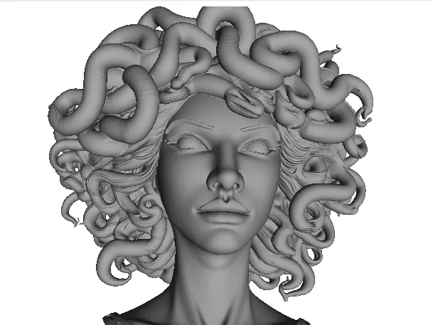 4557 Medusa Gorgon Head 3D Model  articulated STL DND ARTE