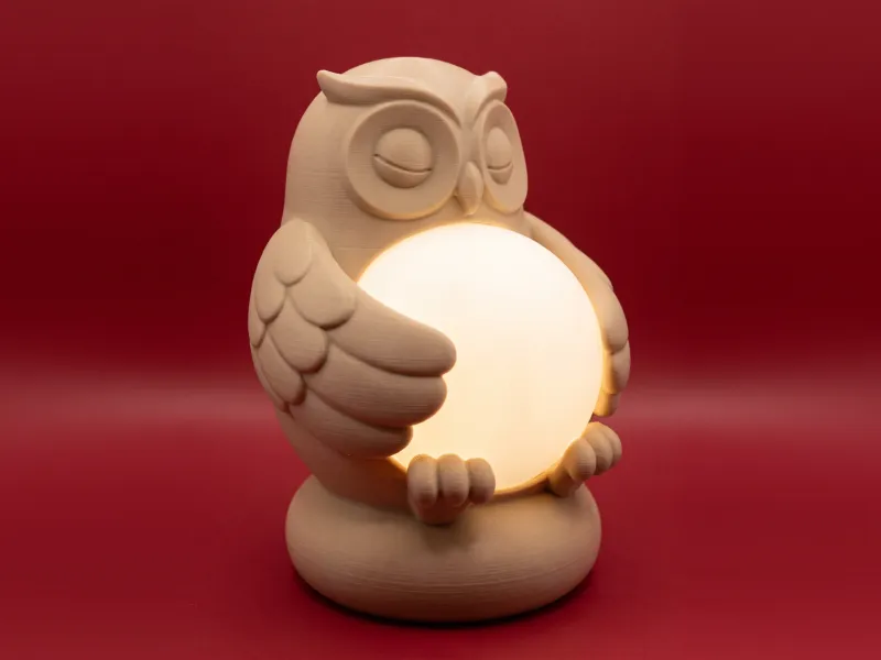 Owl Night Light 3D Print – LED Lamp, Decorative Home Décor