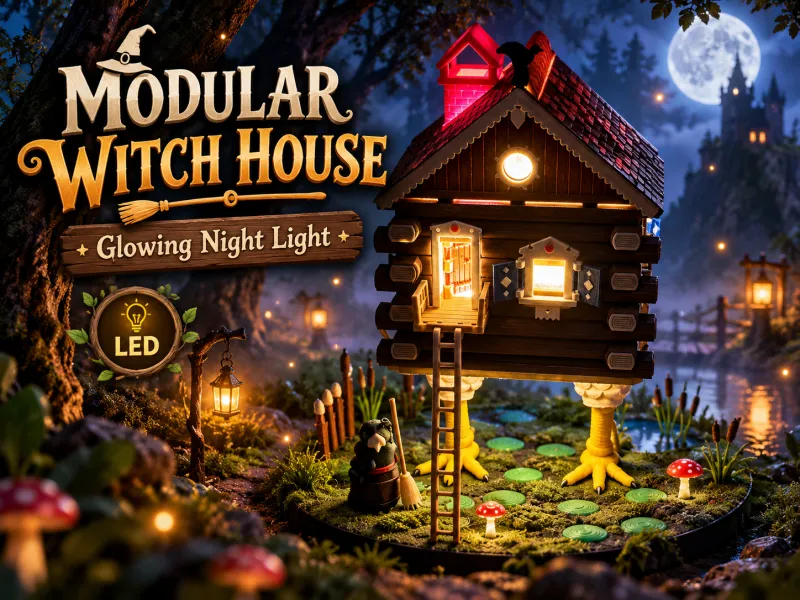 Witch House on Chicken Legs - Modular Night Light