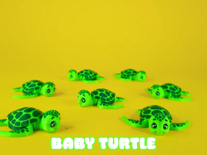 Flexi Baby Turtle No Supports STL + Commercial License
