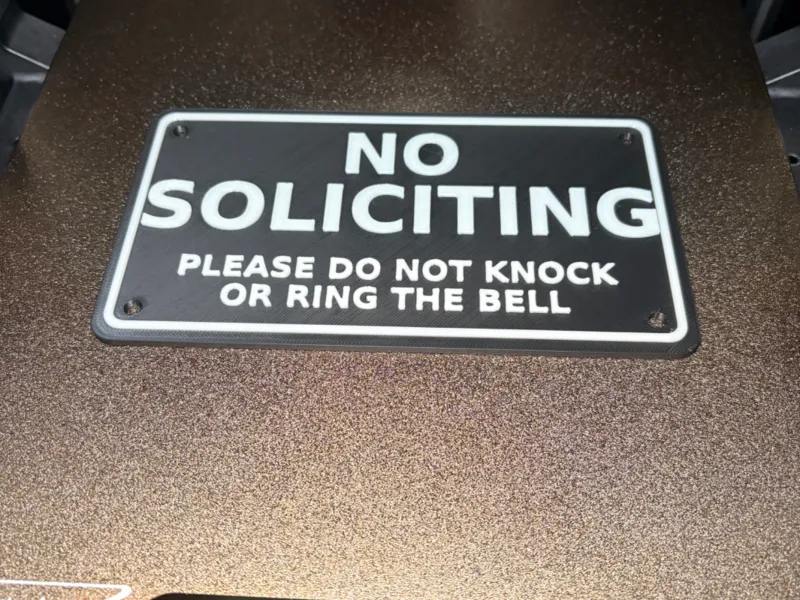 No soliciting sign