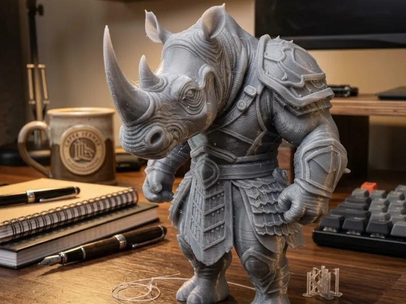humanoid rhinoceros in armor