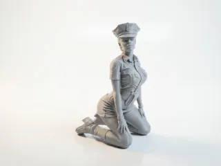 Kneeling Police Officer Figurine 3D Printable