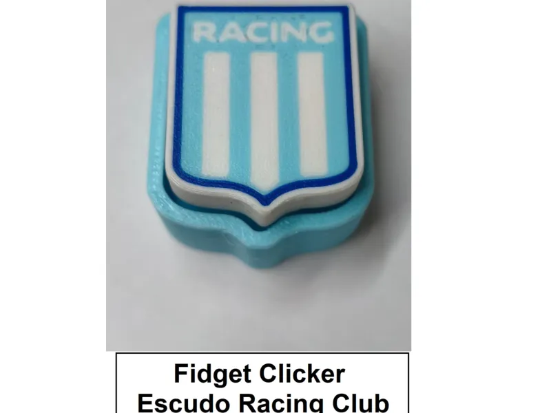 Fidget Clicker Escudo Racing Club Botón Antiestrés 3D