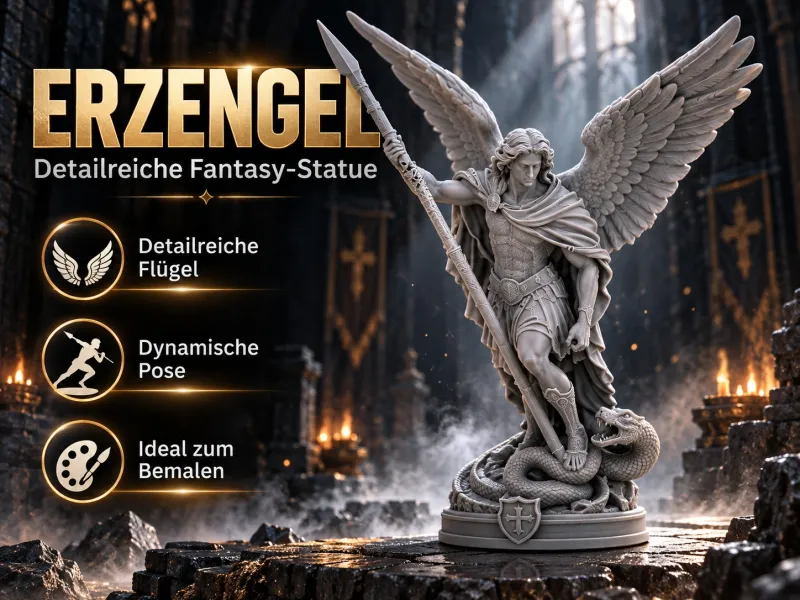 Arhanghel cu suliță – Statuie fantasy detaliată