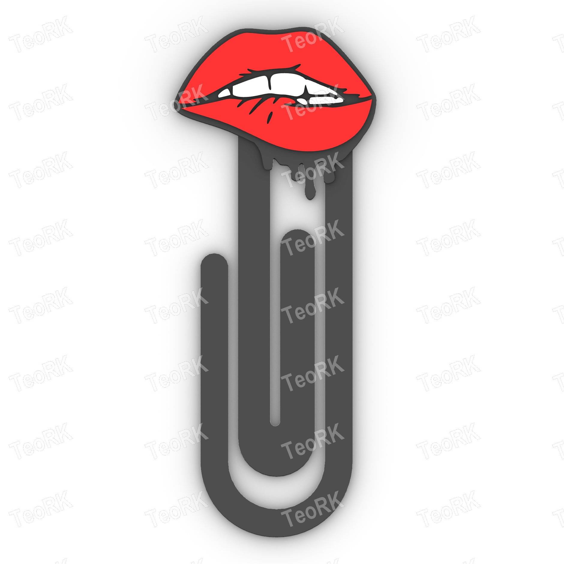 Paperclip coquette lips - bookmark