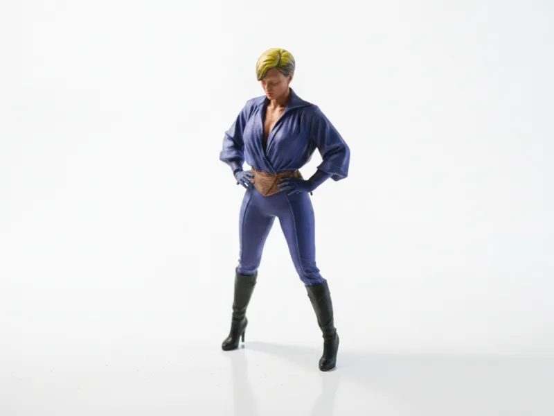 Short Hair Lady Figurine Female Character 3D Printable