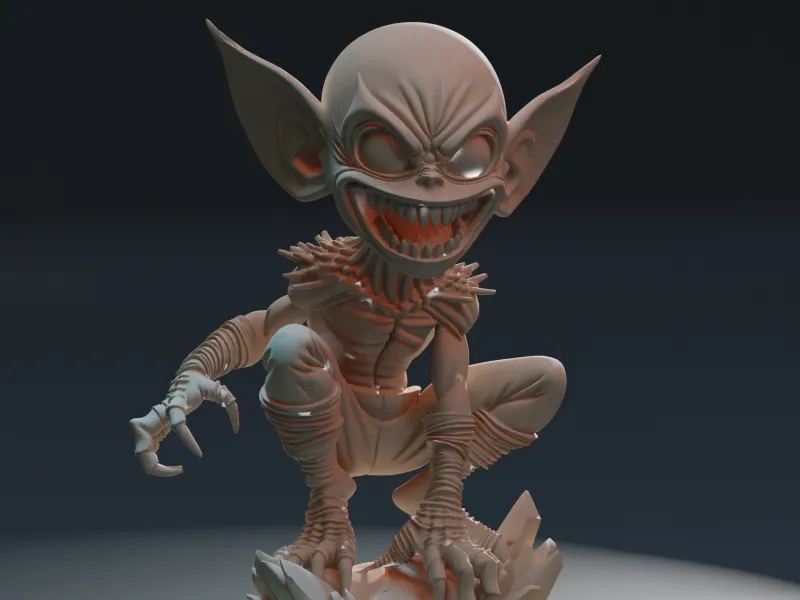 Mischievous Goblin Imp 3D Print STL Miniature Figurine