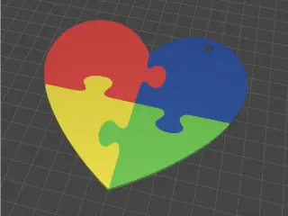 Llavero Corazón Puzzle Autismo 3D – Símbolo de Amor