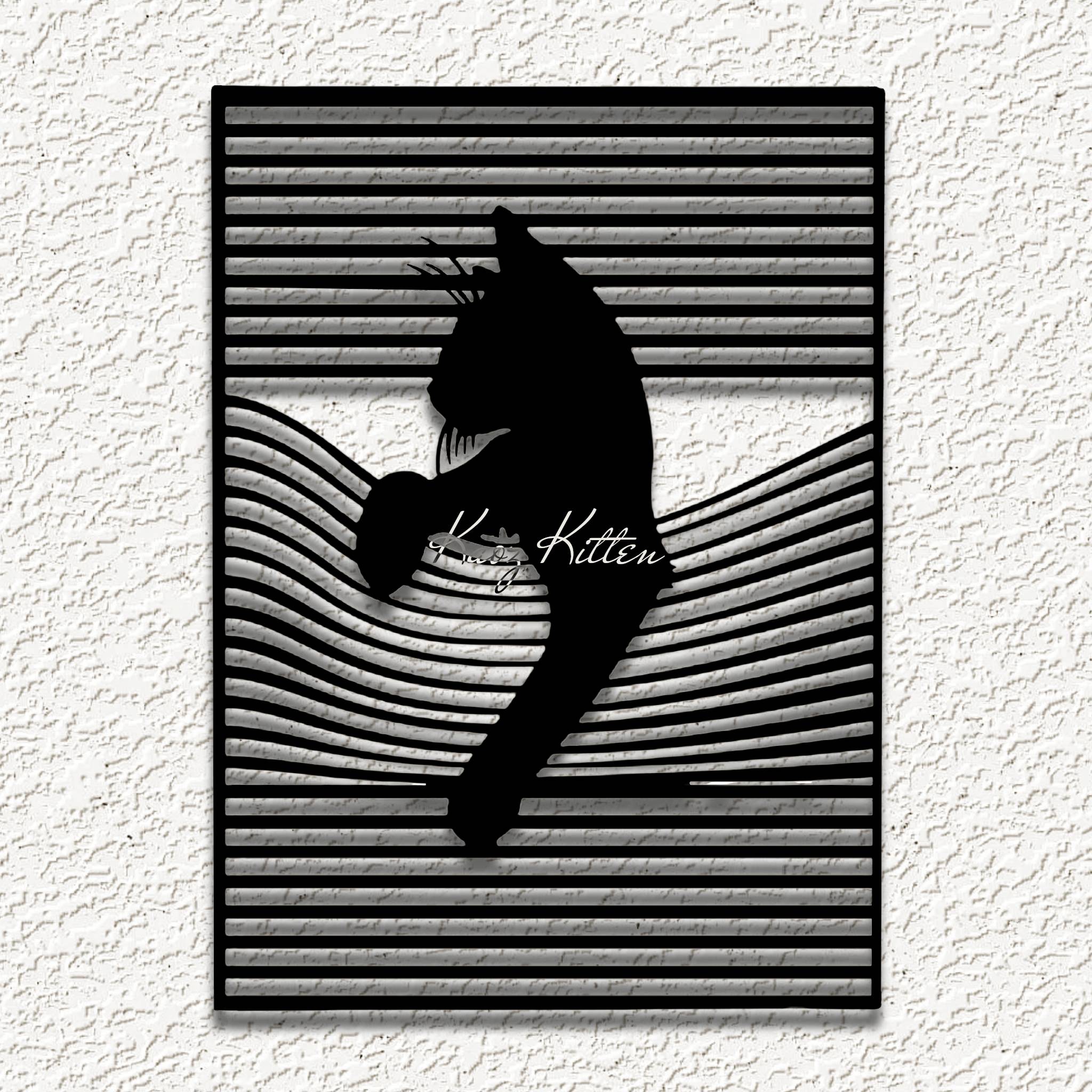 kitty cat optical illusion wall art home decor