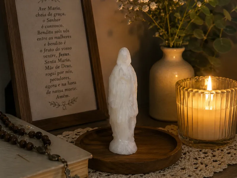 Nossa Senhora Fátima Decorativa Mini Estátua Religiosa