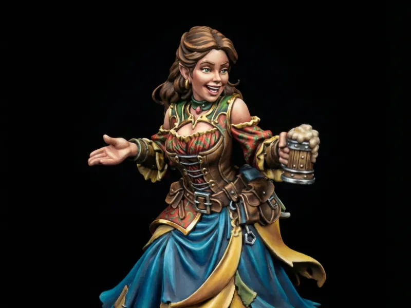 FREE NPC Female Patron Fantasy Miniatures 32mm STL for TTRPG