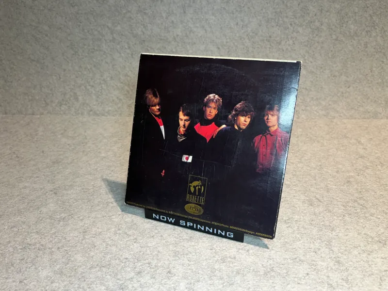 Vinyl LP display stand Now Spinning